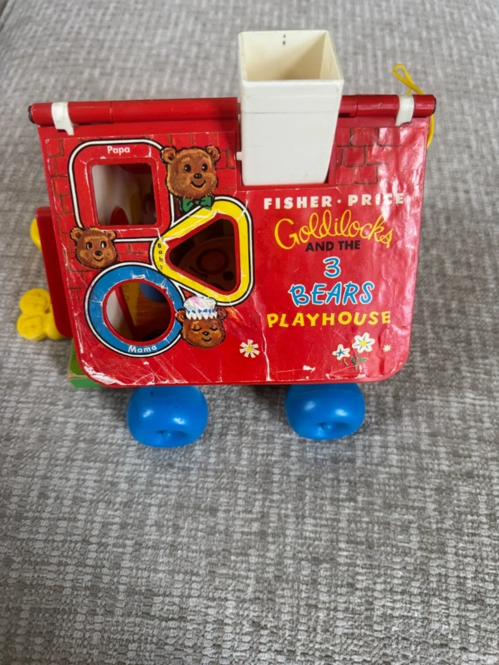 Vintage 1967 Fisher Price Goldilocks & 3 Bears Playhouse #151 Complete + Extras